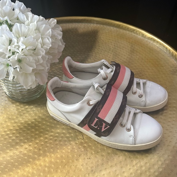 Louis Vuitton LV Monogram Pink and White Sneakers - Picture 1 of 10